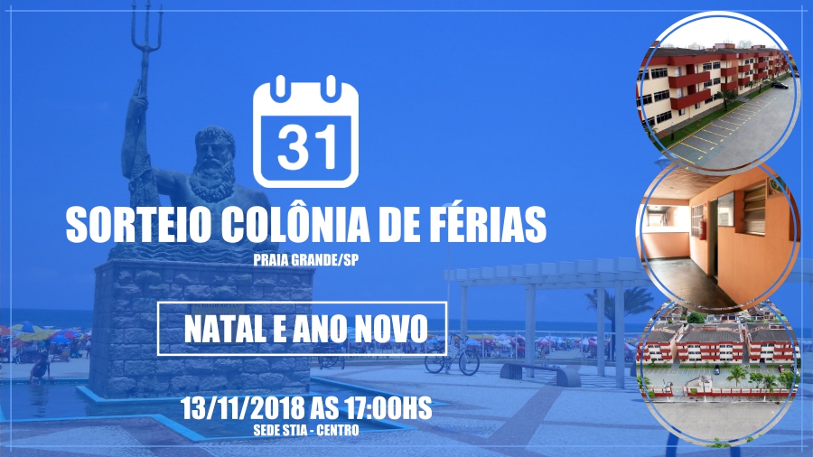 SORTEIO COLÔNIA DE FERIAS NATAL E ANO NOVO - Notícias - STIA Bauru